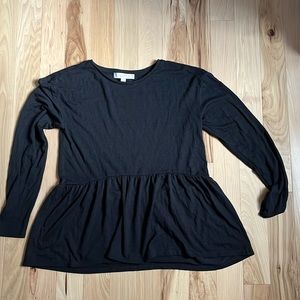 LOFT peplum black top